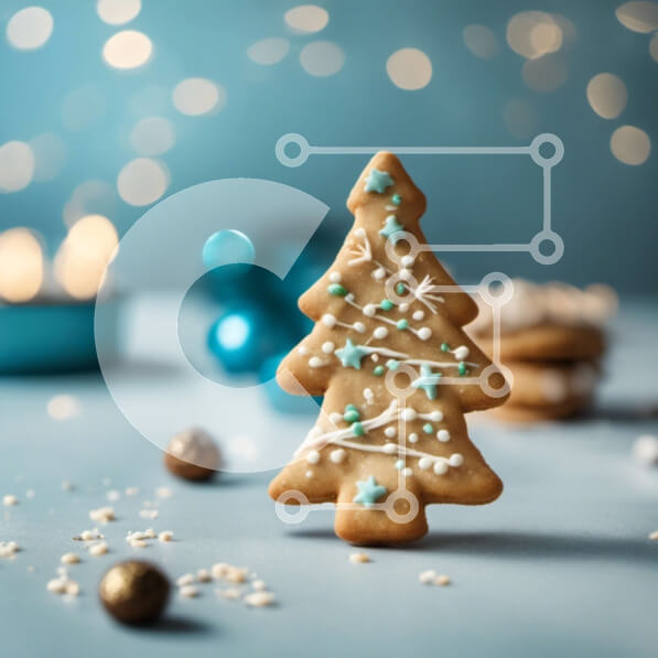 Intra Συλλεκτικό Ξύλινο Παζλ Plywood  4mm - Μπισκότο με μελόψωμο με γλάσο και νιφάδες χιονιού Σε Ξύλινο Κουτί - Διαστάσεις: 10x10 cm – 25 κομμάτια