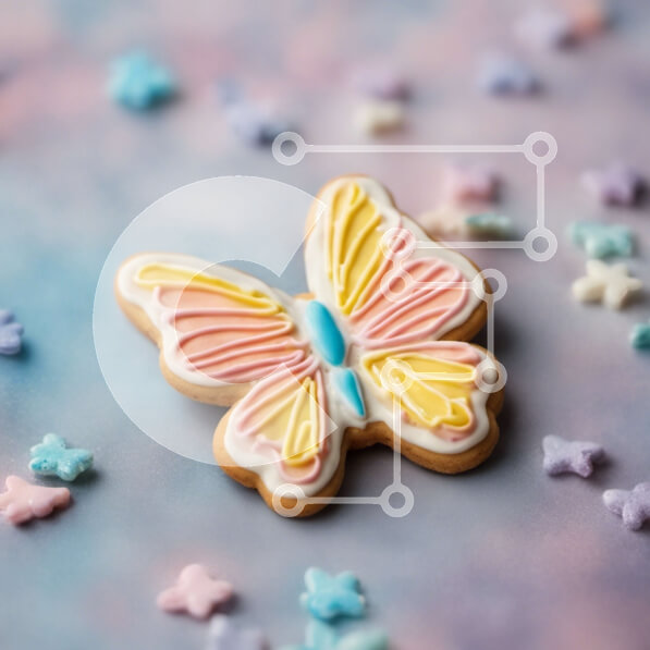 Σετ των 2 Intra Συλλεκτικό Ξύλινο Παζλ Plywood  4mm - Πολύχρωμο μπισκότο πεταλούδας με ψεκασμούς Σε Ξύλινο Κουτί - Διαστάσεις: 10x10 cm – 25 κομμάτια