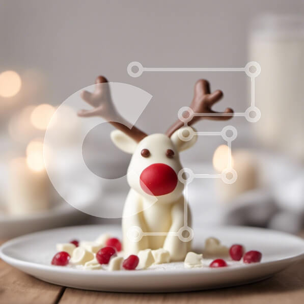 Σετ των 2 Intra Συλλεκτικό Ξύλινο Παζλ Plywood  4mm - Εορταστικό επιδόρπιο με ειδώλιο ταράνδου και κεριά Σε Ξύλινο Κουτί - Διαστάσεις: 10x10 cm – 25 κομμάτια