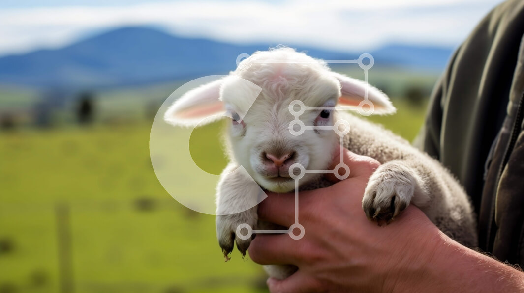 Σετ των 2 Intra Συλλεκτικό Ξύλινο Παζλ Plywood  4mm - Άτομο που κρατά ένα παιχνιδιάρικο αρνάκι Σε Ξύλινο Κουτί - Διαστάσεις: 10x10 cm – 25 κομμάτια