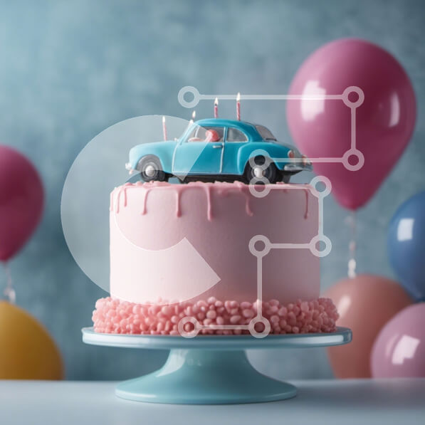 Σετ των 2 Intra Συλλεκτικό Ξύλινο Παζλ Plywood  4mm - Τούρτα γενεθλίων με Vintage διακόσμηση αυτοκινήτου Σε Ξύλινο Κουτί - Διαστάσεις: 10x10 cm – 25 κομμάτια