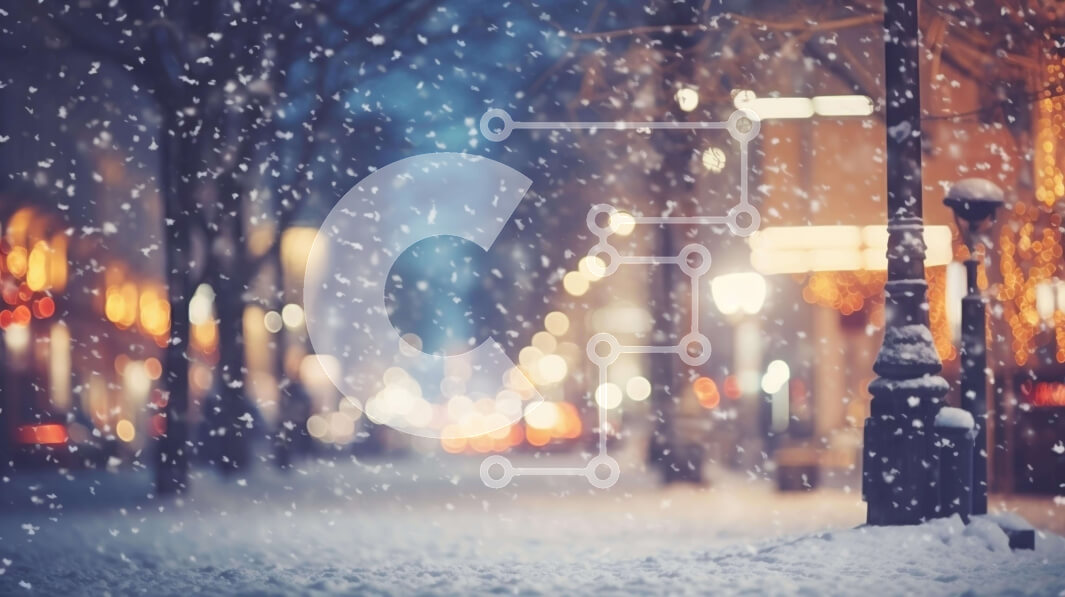 Intra Συλλεκτικό Ξύλινο Παζλ Plywood  4mm - Snowy City Street τη νύχτα Σε Ξύλινο Κουτί - Διαστάσεις Puzzle: 10x10 cm – 25 κομμάτια