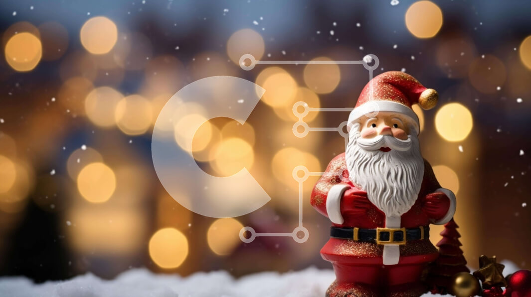 Intra Συλλεκτικό Ξύλινο Παζλ Plywood  4mm - Ειδώλιο Άγιου Βασίλη σε χιονισμένο φόντο με φώτα και διακοσμήσεις Σε Ξύλινο Κουτί - Διαστάσεις: 10x10 cm – 25 κομμάτια