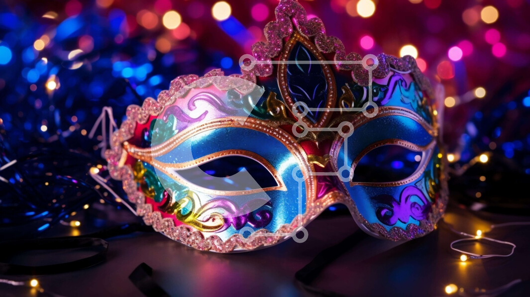 Intra Συλλεκτικό Ξύλινο Παζλ Plywood  4mm - Πολύχρωμη διακόσμηση μάσκας μεταμφίεσης για εορταστικές εκδηλώσεις Σε Ξύλινο Κουτί - Διαστάσεις Puzzle: 10x10 cm – 25 κομμάτια