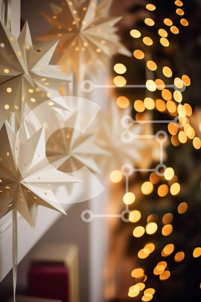 Intra Συλλεκτικό Ξύλινο Παζλ Plywood  4mm - Γιορτινά χάρτινα αστέρια που κρέμονται από την οροφή για τη διακόσμηση των διακοπών Σε Ξύλινο Κουτί - Διαστάσεις: 10x10 cm – 25 κομμάτια