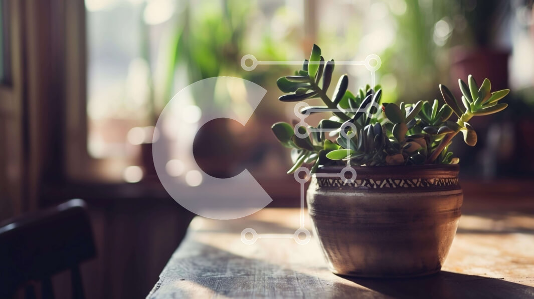 Intra Συλλεκτικό Ξύλινο Παζλ Plywood  4mm - Υγιές φυτό σε γλάστρα δίπλα στο παράθυρο Σε Ξύλινο Κουτί - Διαστάσεις: 10x10 cm – 25 κομμάτια