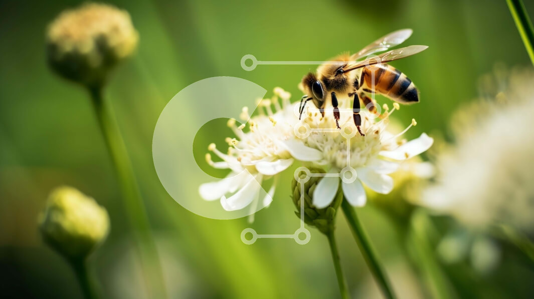 Intra Συλλεκτικό Ξύλινο Παζλ Plywood  4mm - Μέλισσα στο άσπρο λουλούδι Σε Ξύλινο Κουτί - Διαστάσεις: 10x10 cm – 25 κομμάτια