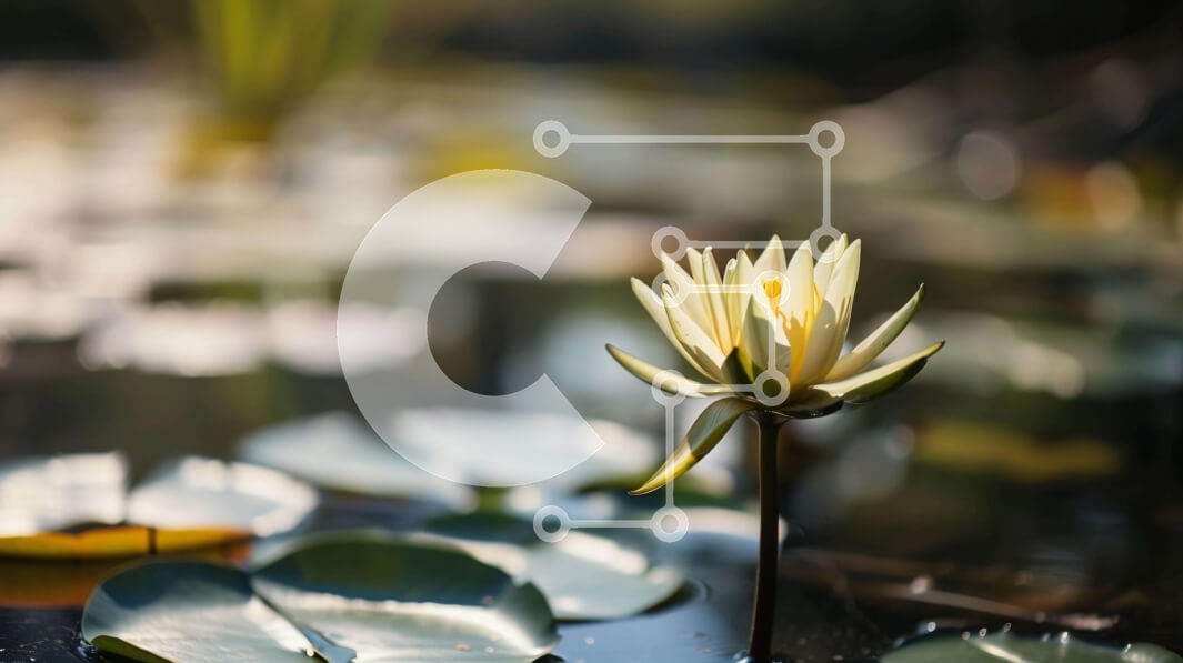 Intra Συλλεκτικό Ξύλινο Παζλ Plywood  4mm - Μονό λευκό νούφαρο σε μια λίμνη Σε Ξύλινο Κουτί - Διαστάσεις: 10x10 cm – 25 κομμάτια