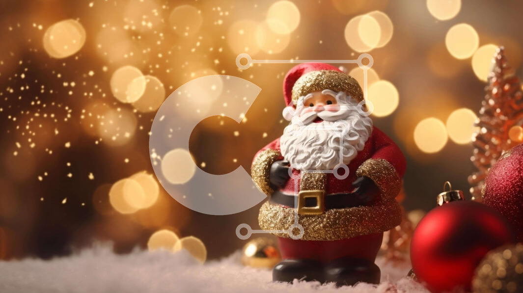 Intra Συλλεκτικό Ξύλινο Παζλ Plywood  4mm - Ειδώλιο Άγιου Βασίλη με χιονισμένο φόντο και φώτα Bokeh Σε Ξύλινο Κουτί - Διαστάσεις: 10x10 cm – 25 κομμάτια