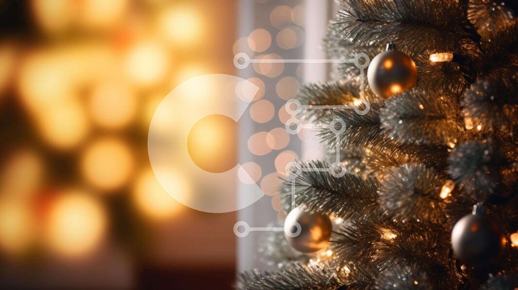 Intra Συλλεκτικό Ξύλινο Παζλ Plywood  4mm - Στολισμένο χριστουγεννιάτικο δέντρο με χρυσά στολίδια Σε Ξύλινο Κουτί - Διαστάσεις: 10x10 cm – 25 κομμάτια