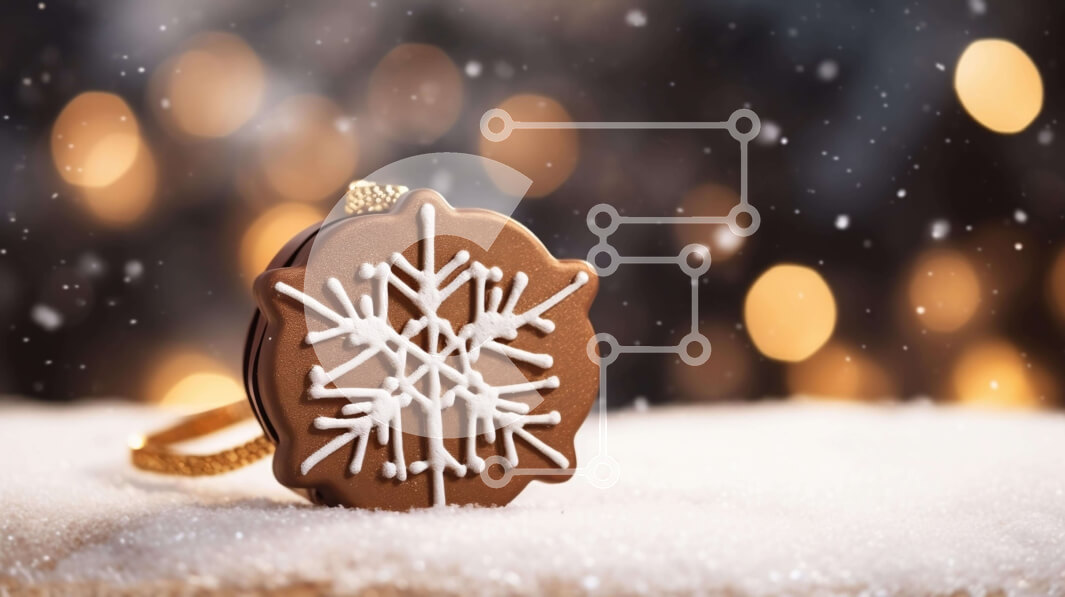 Intra Συλλεκτικό Ξύλινο Παζλ Plywood  4mm - Στολίδι για μπισκότα νιφάδα χιονιού σε φόντο χιονιού Σε Ξύλινο Κουτί - Διαστάσεις: 10x10 cm – 25 κομμάτια