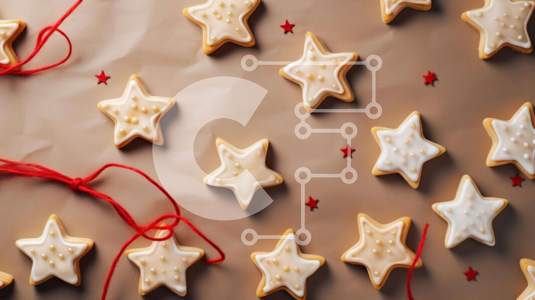 Σετ των 2 Intra Συλλεκτικό Ξύλινο Παζλ Plywood  4mm - Μπισκότα σε σχήμα αστεριού με παγωτό και κορδέλες Σε Ξύλινο Κουτί - Διαστάσεις: 10x10 cm – 25 κομμάτια