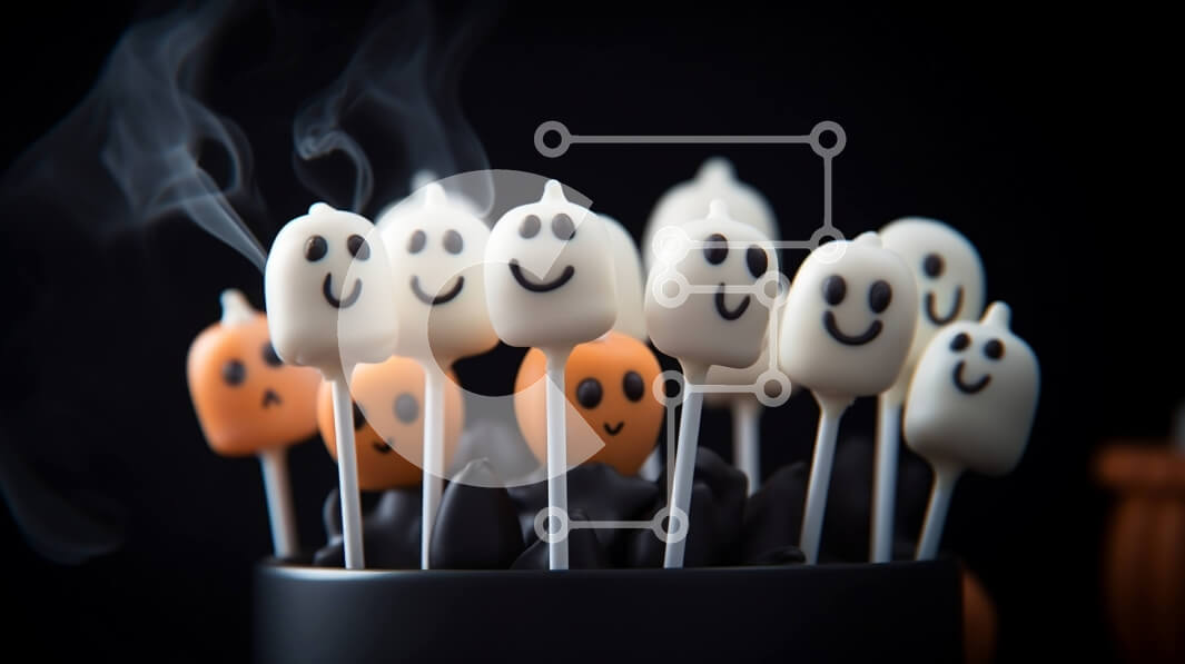 Σετ των 2 Intra Συλλεκτικό Ξύλινο Παζλ Plywood  4mm - Τούρτα φάντασμα με θέμα το Halloween σκάει σε ένα φλιτζάνι Σε Ξύλινο Κουτί - Διαστάσεις: 10x10 cm – 25 κομμάτια