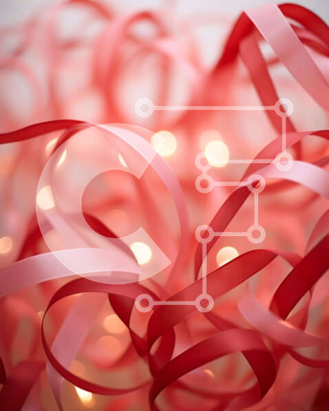 Intra Συλλεκτικό Ξύλινο Παζλ Plywood  4mm - Πλωτές κόκκινες κορδέλες με φώτα Σε Ξύλινο Κουτί - Διαστάσεις Puzzle: 10x10 cm – 25 κομμάτια