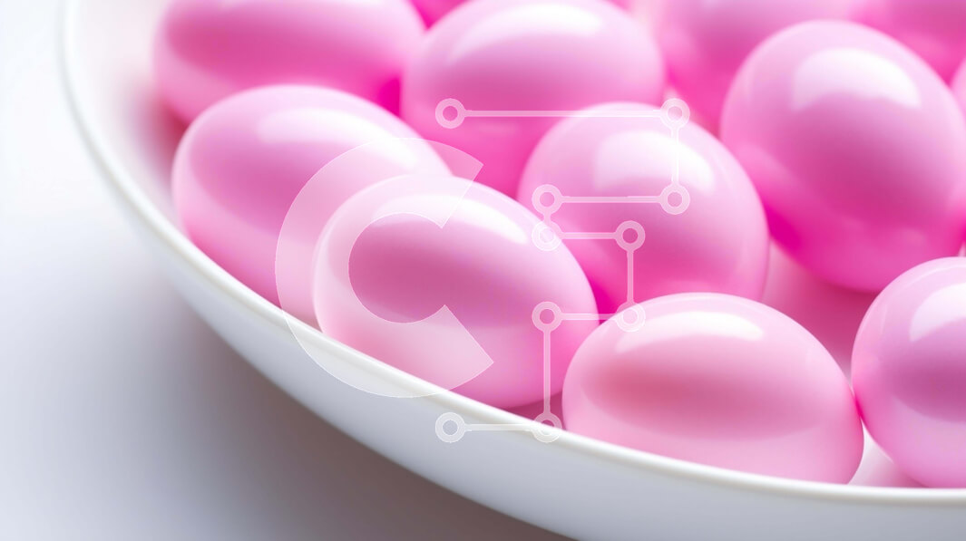 Σετ των 2 Intra Συλλεκτικό Ξύλινο Παζλ Plywood  4mm - Λευκό μπολ με ροζ ζαχαρωτά αυγά Σε Ξύλινο Κουτί - Διαστάσεις: 10x10 cm – 25 κομμάτια