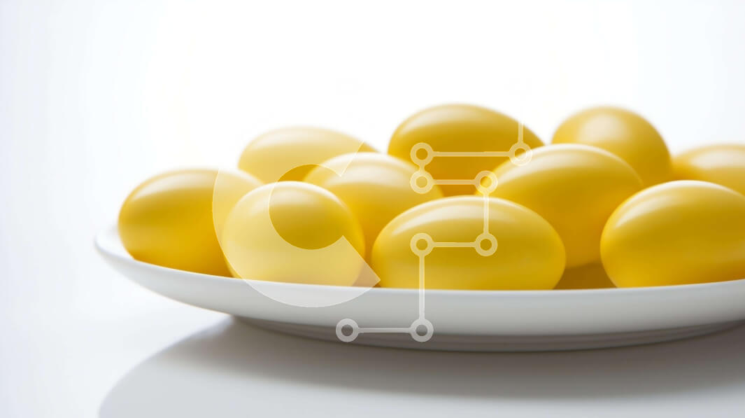 Σετ των 2 Intra Συλλεκτικό Ξύλινο Παζλ Plywood  4mm - Φρέσκα κίτρινα αυγά σε λευκό μπολ Σε Ξύλινο Κουτί - Διαστάσεις: 10x10 cm – 25 κομμάτια