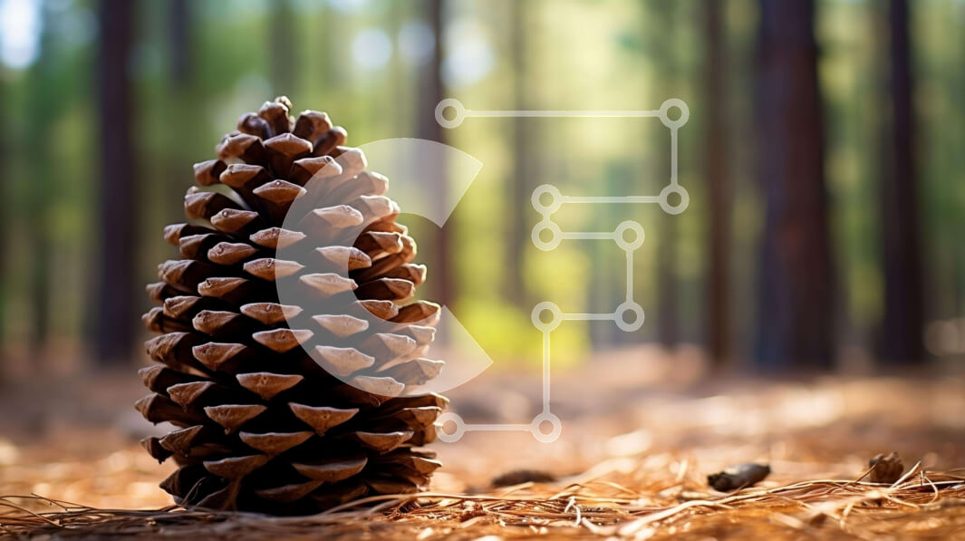 Intra Συλλεκτικό Ξύλινο Παζλ Plywood  4mm - Κώνος πεύκου στο έδαφος στο δάσος Σε Ξύλινο Κουτί - Διαστάσεις: 10x10 cm – 25 κομμάτια