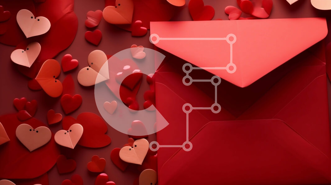 Intra Συλλεκτικό Ξύλινο Παζλ Plywood  4mm - Φάκελος του Αγίου Βαλεντίνου με κόκκινες καρδιές Σε Ξύλινο Κουτί - Διαστάσεις Puzzle: 10x10 cm – 25 κομμάτια