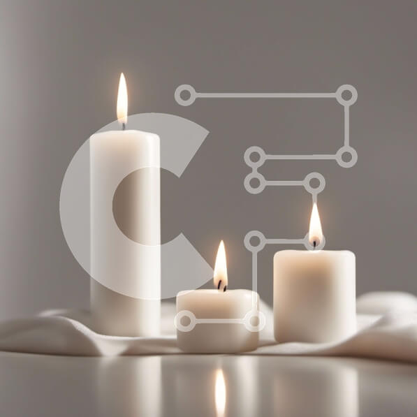 Intra Συλλεκτικό Ξύλινο Παζλ Plywood  4mm - Τρία λευκά κεριά τοποθετημένα σε λευκό πανί Σε Ξύλινο Κουτί - Διαστάσεις Puzzle: 10x10 cm – 25 κομμάτια