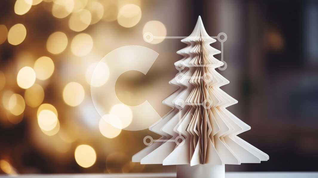 Intra Συλλεκτικό Ξύλινο Παζλ Plywood  4mm - Χριστουγεννιάτικο δέντρο από διπλωμένο χαρτί για εορταστικές γιορτές Σε Ξύλινο Κουτί - Διαστάσεις: 10x10 cm – 25 κομμάτια