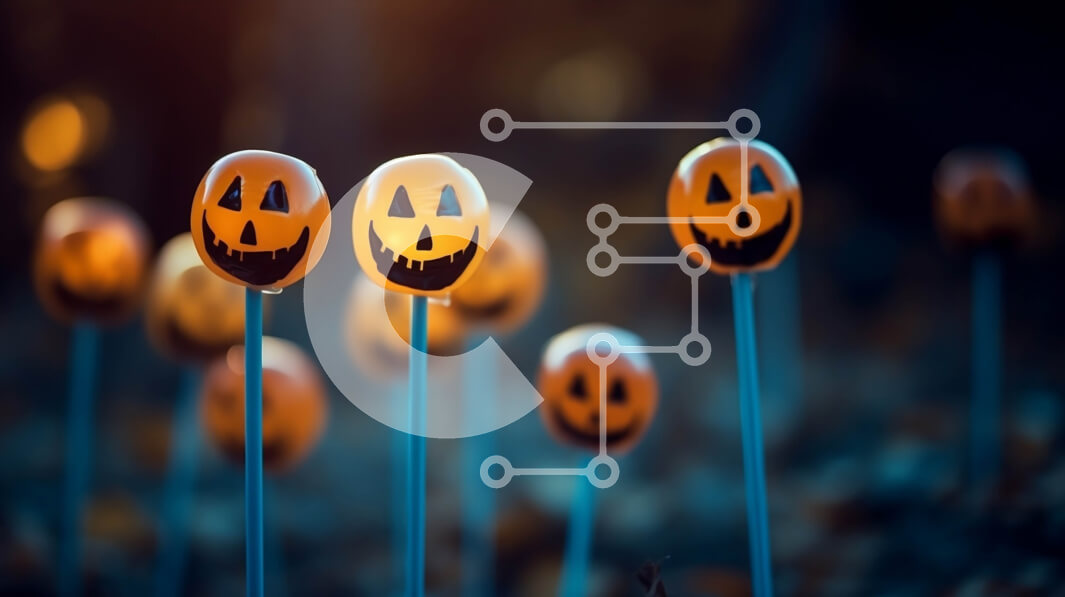 Intra Συλλεκτικό Ξύλινο Παζλ Plywood  4mm - Lollipops κολοκύθας με θέμα το Halloween στο δάσος Σε Ξύλινο Κουτί - Διαστάσεις Puzzle: 10x10 cm – 25 κομμάτια