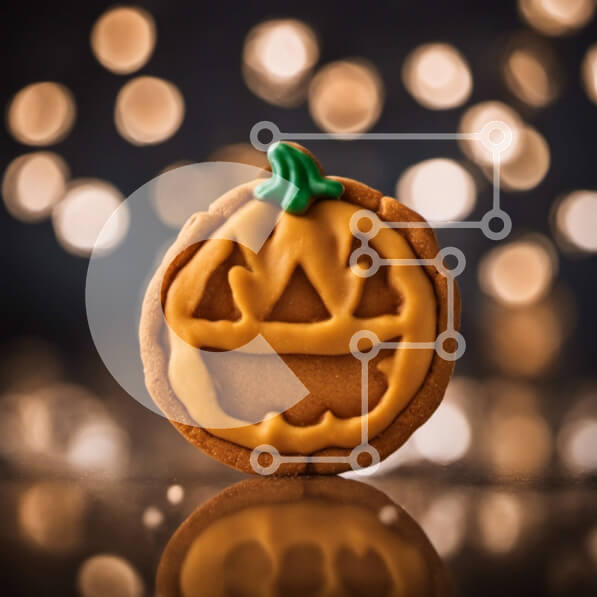 Σετ των 2 Intra Συλλεκτικό Ξύλινο Παζλ Plywood  4mm - Μπισκότο σε σχήμα κολοκύθας με πράσινο πάγωμα σε φόντο Bokeh Σε Ξύλινο Κουτί - Διαστάσεις: 10x10 cm – 25 κομμάτια