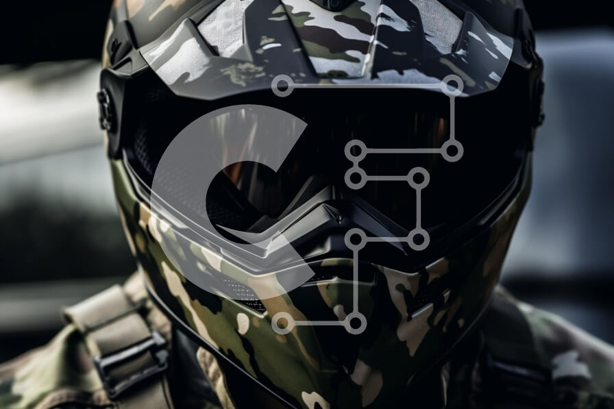 Intra Συλλεκτικό Ξύλινο Παζλ Plywood  4mm - Άνδρας με χακί εξοπλισμό παραλλαγής με κράνος και γυαλιά Σε Ξύλινο Κουτί - Διαστάσεις Puzzle: 10x10 cm – 25 κομμάτια