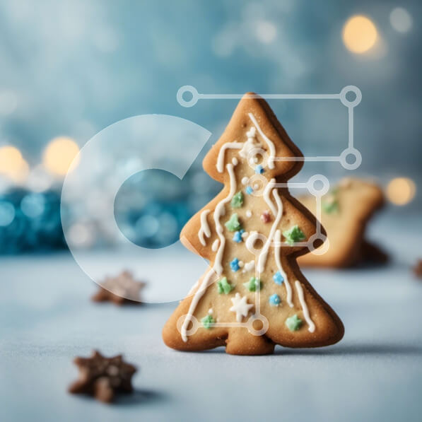 Intra Συλλεκτικό Ξύλινο Παζλ Plywood  4mm - Μικρό μπισκότο σε σχήμα δέντρου με γλάσο και πασπάλισμα στο τραπέζι με χριστουγεννιάτικο θέμα Σε Ξύλινο Κουτί - Διαστάσεις: 10x10 cm – 25 κομμάτια