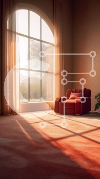 Intra Συλλεκτικό Ξύλινο Παζλ Plywood  4mm - Κόκκινο σαλόνι με μεγάλο παράθυρο και κουρτίνες Σε Ξύλινο Κουτί - Διαστάσεις Puzzle: 10x10 cm – 25 κομμάτια