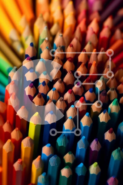 Intra Συλλεκτικό Ξύλινο Παζλ Plywood  4mm - Ζωντανή εικόνα μολυβιών σε κύκλο Σε Ξύλινο Κουτί - Διαστάσεις: 10x10 cm – 25 κομμάτια