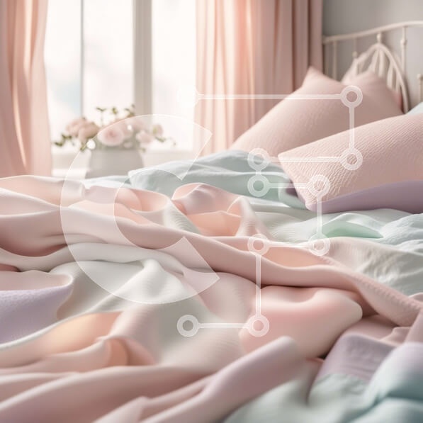 Intra Συλλεκτικό Ξύλινο Παζλ Plywood  4mm - Άνετο και κομψό υπνοδωμάτιο με ροζ και λευκό λουλουδάτο κάλυμμα Σε Ξύλινο Κουτί - Διαστάσεις Puzzle: 10x10 cm – 25 κομμάτια