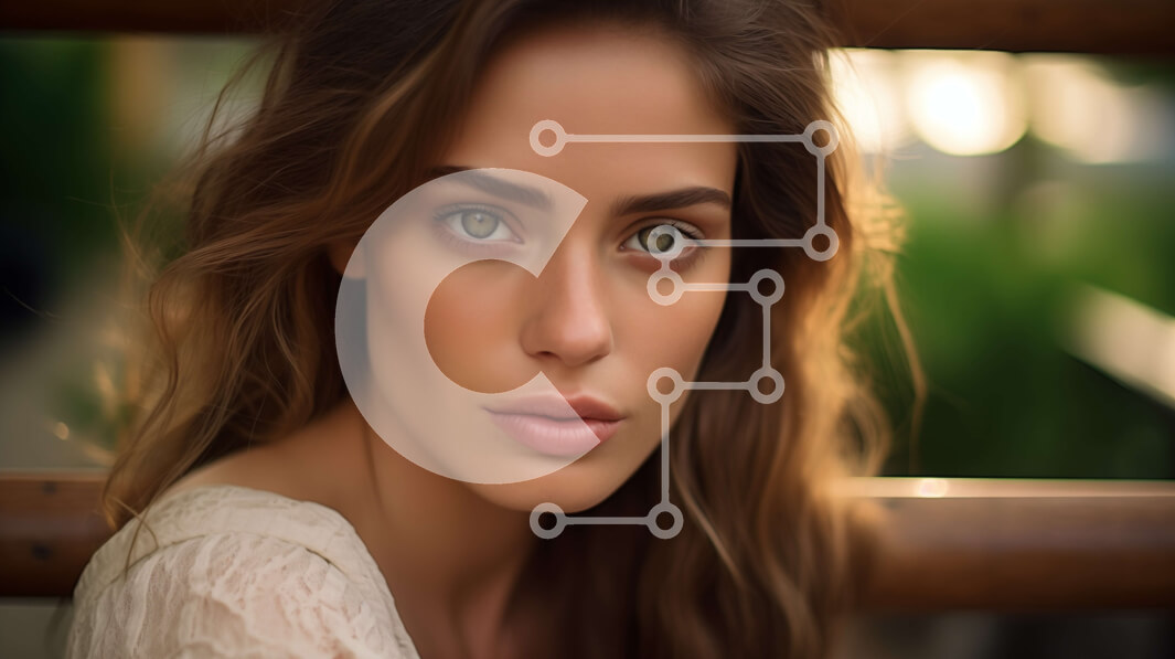 Intra Συλλεκτικό Ξύλινο Παζλ Plywood  4mm - Όμορφη γυναίκα με μακριά καστανά μαλλιά και πράσινα μάτια Σε Ξύλινο Κουτί - Διαστάσεις Puzzle: 10x10 cm – 25 κομμάτια