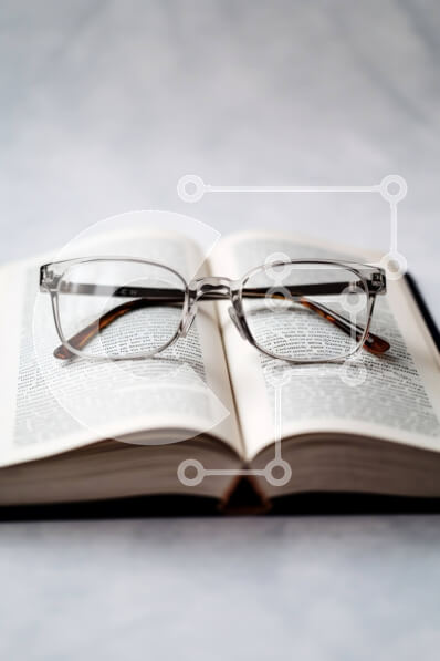 Intra Συλλεκτικό Ξύλινο Παζλ Plywood  4mm - Στοκ Φωτογραφία ενός ανοιχτού βιβλίου με τα γυαλιά Σε Ξύλινο Κουτί - Διαστάσεις Puzzle: 10x10 cm – 25 κομμάτια