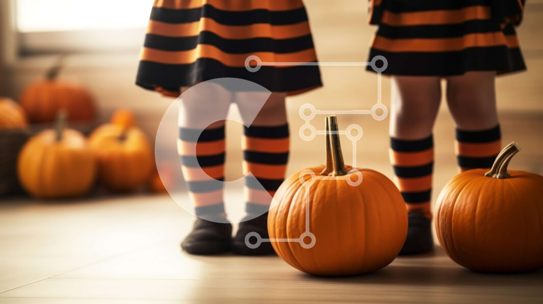 Intra Συλλεκτικό Ξύλινο Παζλ Plywood  4mm - Παιδιά που γιορτάζουν το Halloween με τις κολοκύθες Σε Ξύλινο Κουτί - Διαστάσεις: 10x10 cm – 25 κομμάτια