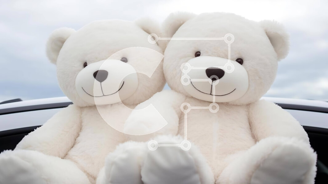 Intra Συλλεκτικό Ξύλινο Παζλ Plywood  4mm - Λευκά αρκουδάκια στο αυτοκίνητο Σε Ξύλινο Κουτί - Διαστάσεις Puzzle: 10x10 cm – 25 κομμάτια