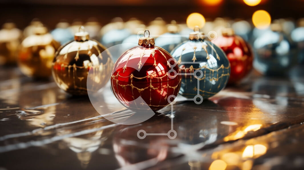 Intra Συλλεκτικό Ξύλινο Παζλ Plywood  4mm - Γιορτινά Χριστουγεννιάτικα στολίδια σε ρουστίκ ξύλινο τραπέζι Σε Ξύλινο Κουτί - Διαστάσεις: 10x10 cm – 25 κομμάτια