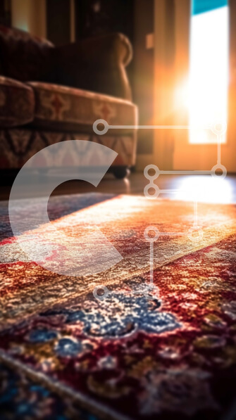 Intra Συλλεκτικό Ξύλινο Παζλ Plywood  4mm - Ζωντανό και άνετο σαλόνι με πολύχρωμο χαλί Σε Ξύλινο Κουτί - Διαστάσεις Puzzle: 10x10 cm – 25 κομμάτια