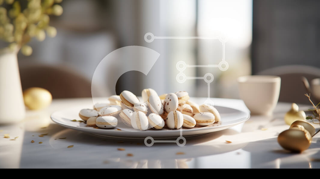 Σετ των 2 Intra Συλλεκτικό Ξύλινο Παζλ Plywood  4mm - Μπισκότα σε ένα κομψό τραπέζι Σε Ξύλινο Κουτί - Διαστάσεις: 10x10 cm – 25 κομμάτια