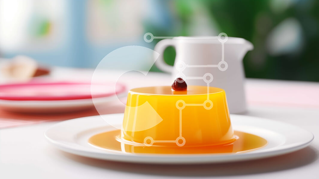 Σετ των 2 Intra Συλλεκτικό Ξύλινο Παζλ Plywood  4mm - Επιδόρπιο πορτοκαλιού σε ένα άσπρο πιάτο Σε Ξύλινο Κουτί - Διαστάσεις: 10x10 cm – 25 κομμάτια