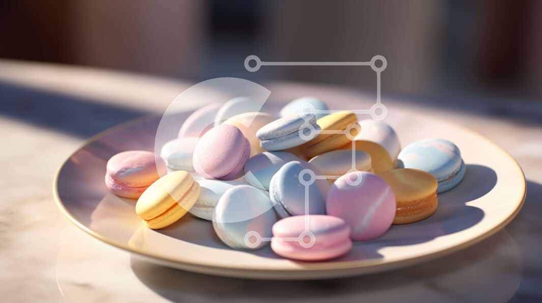 Σετ των 2 Intra Συλλεκτικό Ξύλινο Παζλ Plywood  4mm - Πολύχρωμα αμυγδαλωτά σε ένα πιάτο Σε Ξύλινο Κουτί - Διαστάσεις: 10x10 cm – 25 κομμάτια