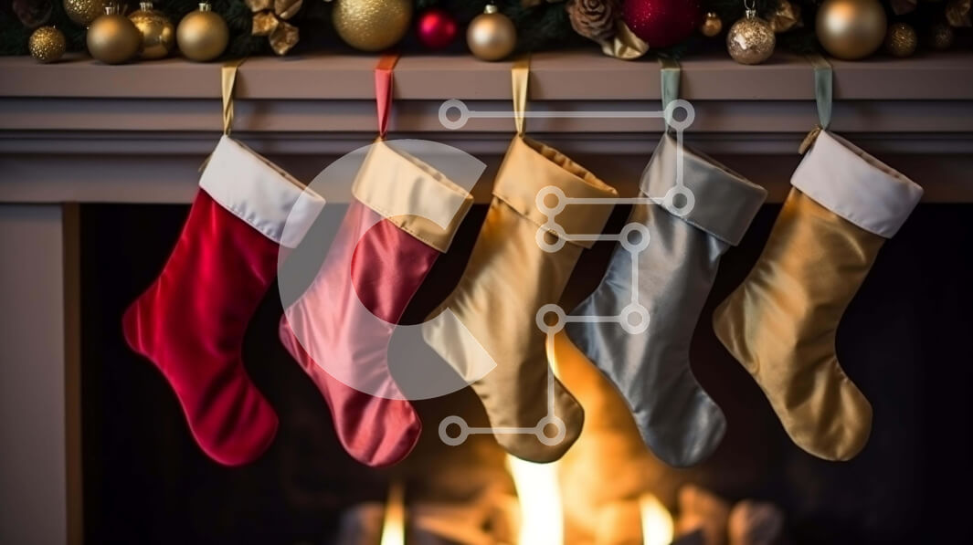 Intra Συλλεκτικό Ξύλινο Παζλ Plywood  4mm - Κάλτσες και στολίδια σε γιορτινό μανδύα Σε Ξύλινο Κουτί - Διαστάσεις: 10x10 cm – 25 κομμάτια