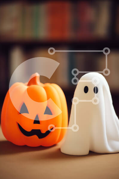 Intra Συλλεκτικό Ξύλινο Παζλ Plywood  4mm - Φαντάσματα φαντάσματα για διακόσμηση αποκριών Σε Ξύλινο Κουτί - Διαστάσεις Puzzle: 10x10 cm – 25 κομμάτια