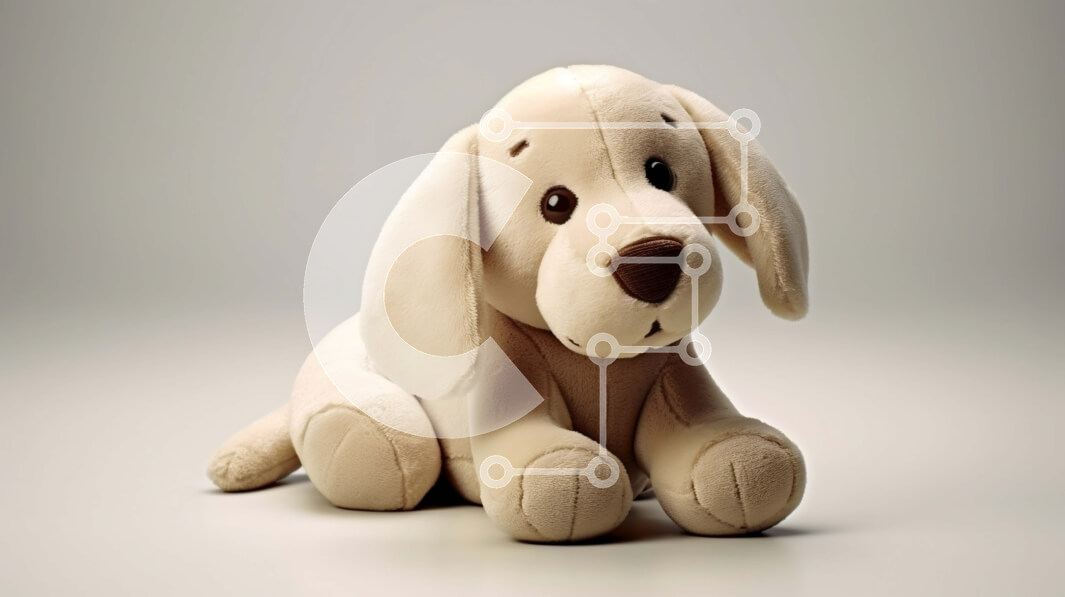 Intra Συλλεκτικό Ξύλινο Παζλ Plywood  4mm - Λευκό παραγεμισμένο σκυλί που κοιτάζει ψηλά στην κάμερα Σε Ξύλινο Κουτί - Διαστάσεις: 10x10 cm – 25 κομμάτια