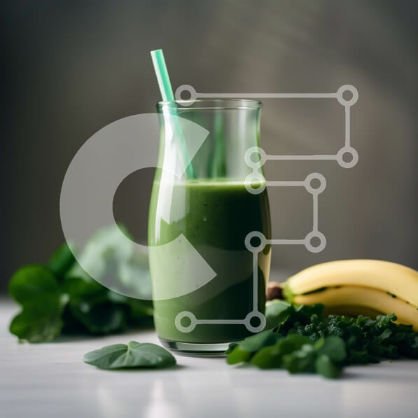 Σετ των 2 Intra Συλλεκτικό Ξύλινο Παζλ Plywood  4mm - Δροσιστικό πράσινο Smoothie με φρέσκα υλικά Σε Ξύλινο Κουτί - Διαστάσεις: 10x10 cm – 25 κομμάτια