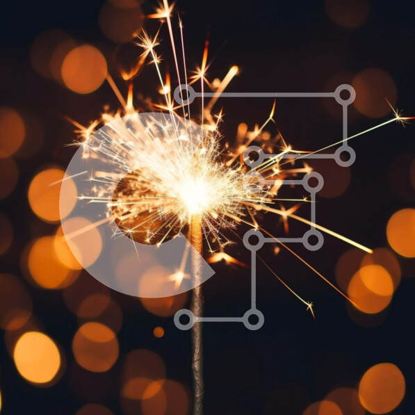 Intra Συλλεκτικό Ξύλινο Παζλ Plywood  4mm - Βεγγαλικό στο σκοτεινό φόντο Σε Ξύλινο Κουτί - Διαστάσεις: 10x10 cm – 25 κομμάτια