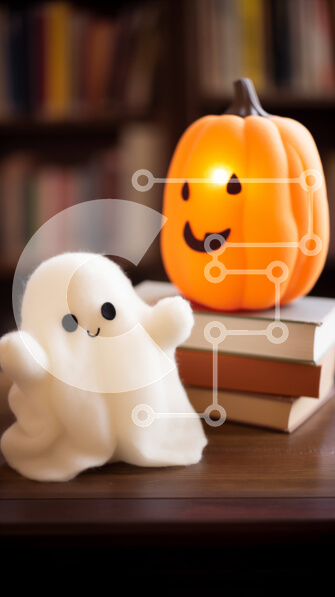 Intra Συλλεκτικό Ξύλινο Παζλ Plywood  4mm - Γεμιστά ζώα σε βιβλία με διακόσμηση κολοκύθας Σε Ξύλινο Κουτί - Διαστάσεις Puzzle: 10x10 cm – 25 κομμάτια