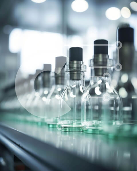 Intra Συλλεκτικό Ξύλινο Παζλ Plywood  4mm - Βιομηχανικός ιμάντας μεταφοράς με καθαρά γυάλινα ποτήρια Σε Ξύλινο Κουτί - Διαστάσεις Puzzle: 10x10 cm – 25 κομμάτια