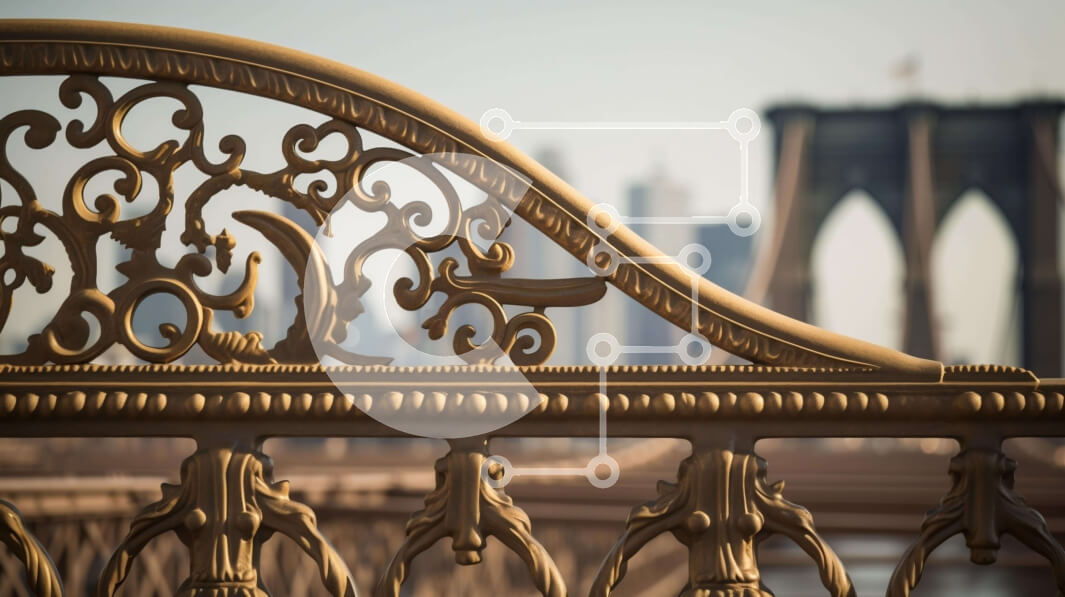 Intra Συλλεκτικό Ξύλινο Παζλ Plywood  4mm - Γέφυρα της πόλης με περίτεχνα κιγκλιδώματα και θέα στον ορίζοντα Σε Ξύλινο Κουτί - Διαστάσεις Puzzle: 10x10 cm – 25 κομμάτια