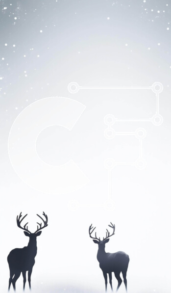 Σετ των 2 Intra Συλλεκτικό Ξύλινο Παζλ Plywood  4mm - Δύο σιλουέτες ελαφιών σε χιονισμένο φόντο Σε Ξύλινο Κουτί - Διαστάσεις: 10x10 cm – 25 κομμάτια