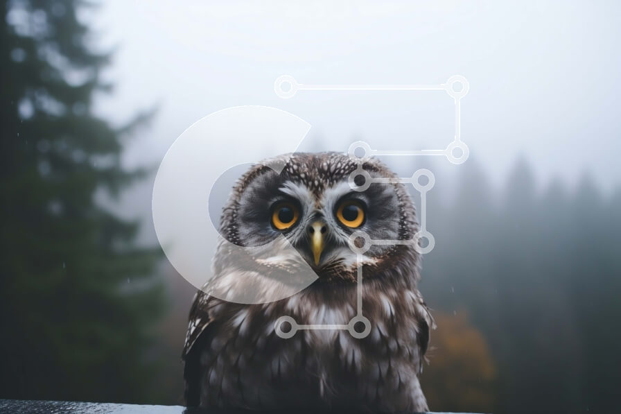 Σετ των 2 Intra Συλλεκτικό Ξύλινο Παζλ Plywood  4mm - Όμορφη κουκουβάγια σε ένα κιγκλίδωμα Σε Ξύλινο Κουτί - Διαστάσεις: 10x10 cm – 25 κομμάτια